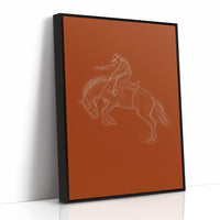 Minimalist Bronco Rider Sketch