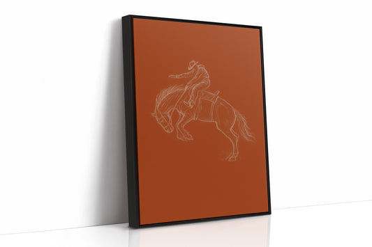 Minimalist Bronco Rider Sketch