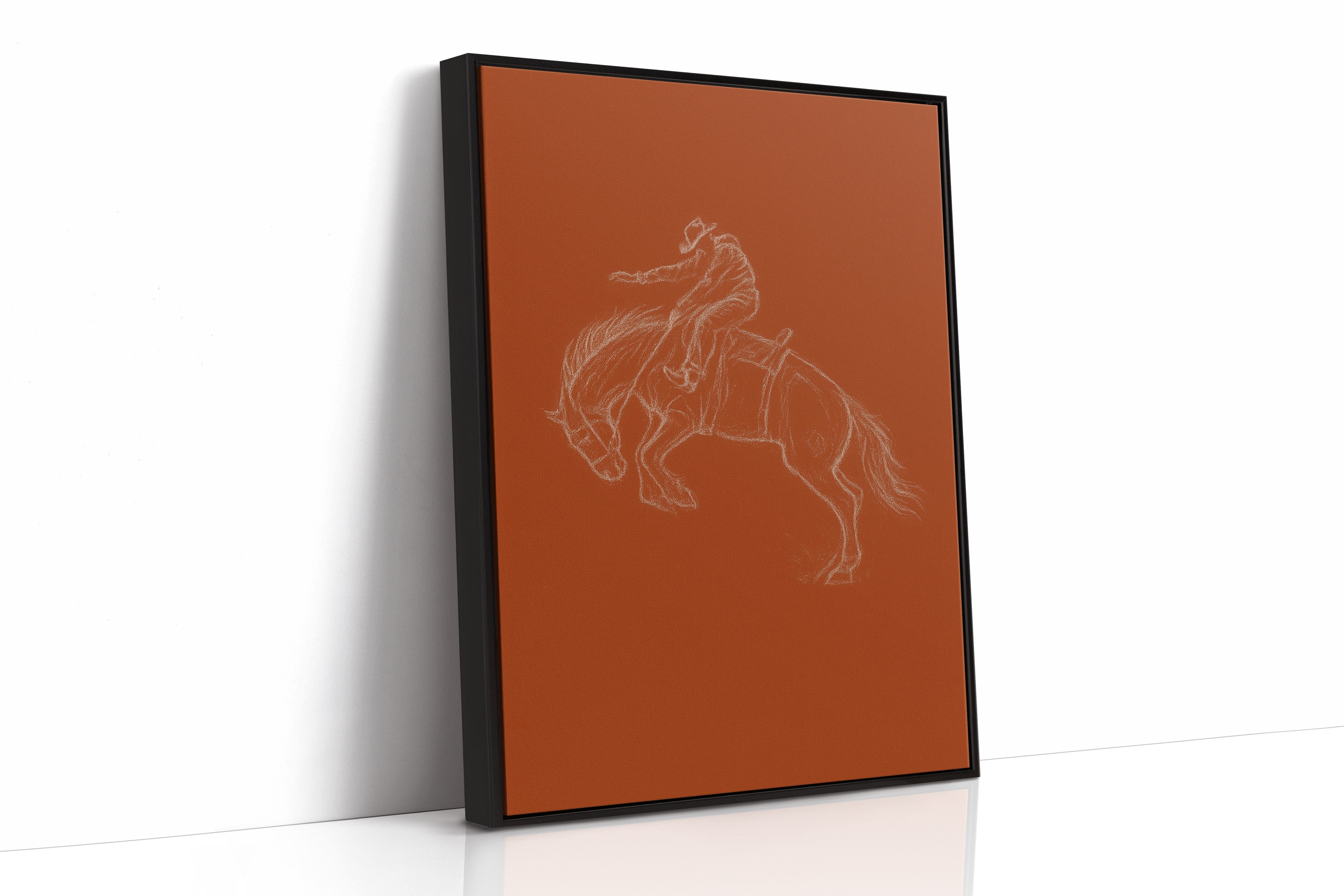 Minimalist Bronco Rider Sketch