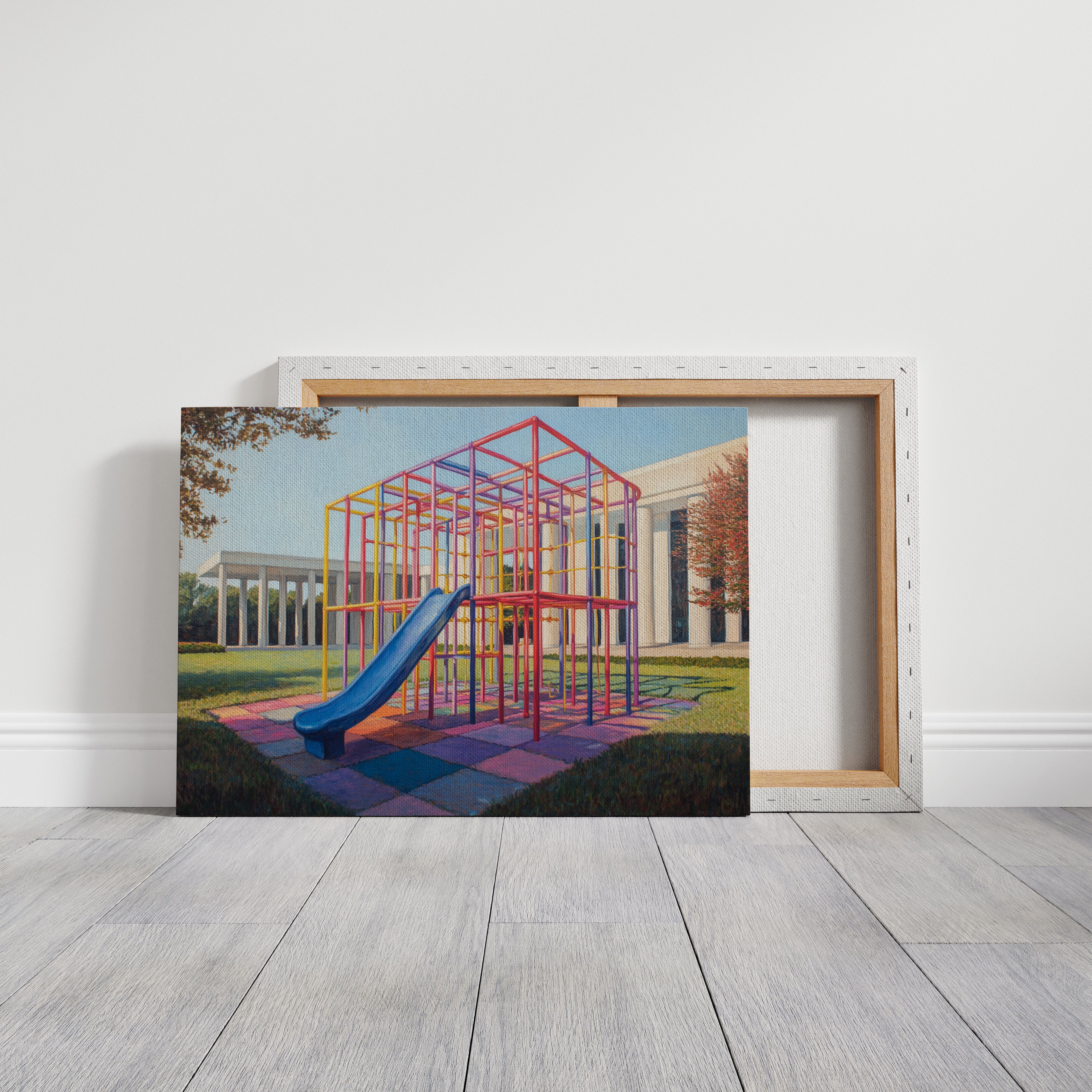 Childhood Colors Against Modern Lines