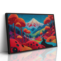 Sacred Peak Through Crimson Forest