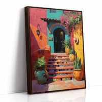 Bougainvillea Graces Mexican Tile Steps