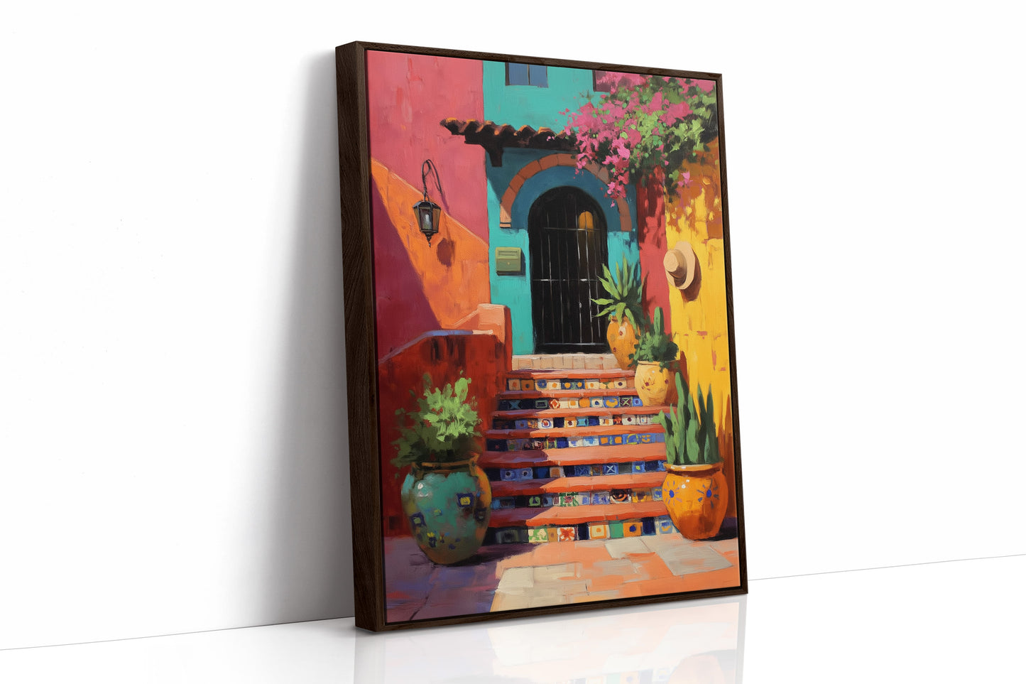 Bougainvillea Graces Mexican Tile Steps