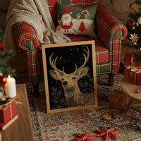 Starlit Stag Among Pine Branches