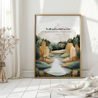 Be Still Autumn River Psalm Print