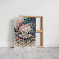 Pearl Cache: Watercolor Scallop Shell Study