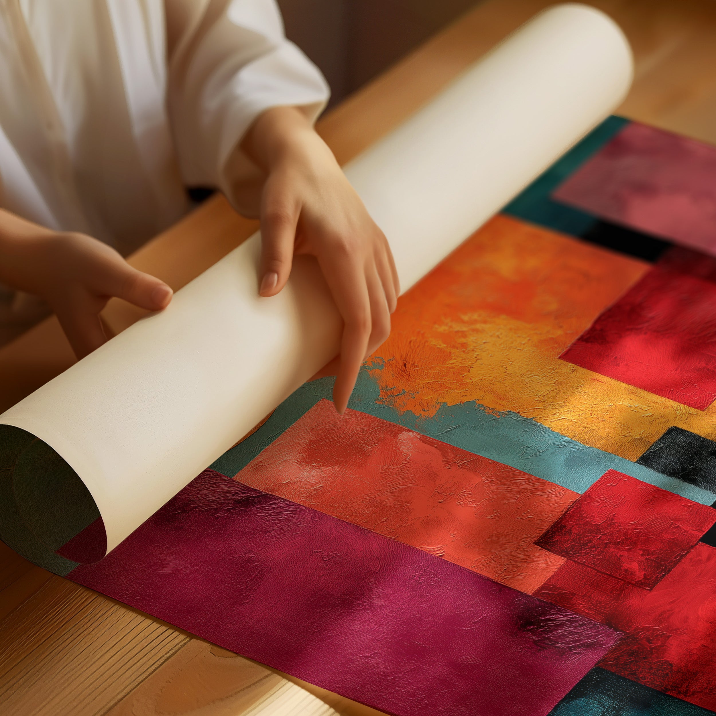 Golden Sun Through City Blocks