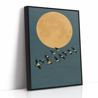 Geese Cross the Harvest Moon