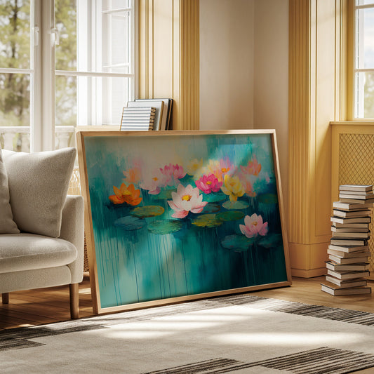 Lotus Dreams Float On Turquoise Waters