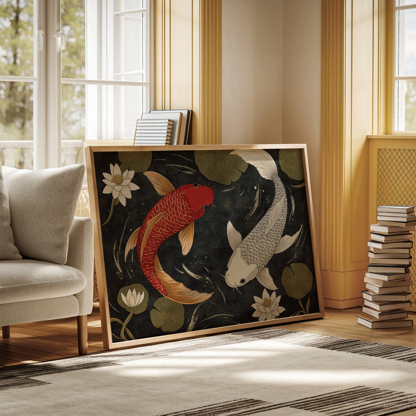 Koi Dance Among Midnight Lotuses