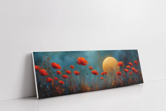 Moonlit Red Poppy Field Dreamscape
