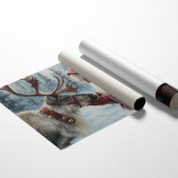 Reindeer Meets Winter's Gentle Friend