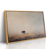 Lone Bison in the Morning Mist