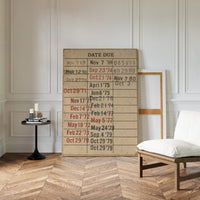 Vintage Library Date Due Card – Retro Paper Texture Wall Art