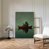 Fishing Ape in a Red Canoe