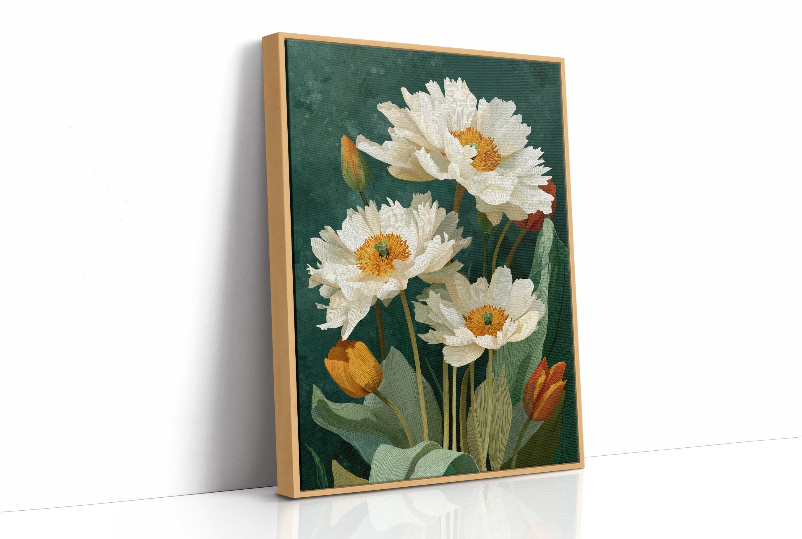 White Peonies and a Few Good Tulips