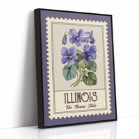 Illinois Violet Watercolor Stamp