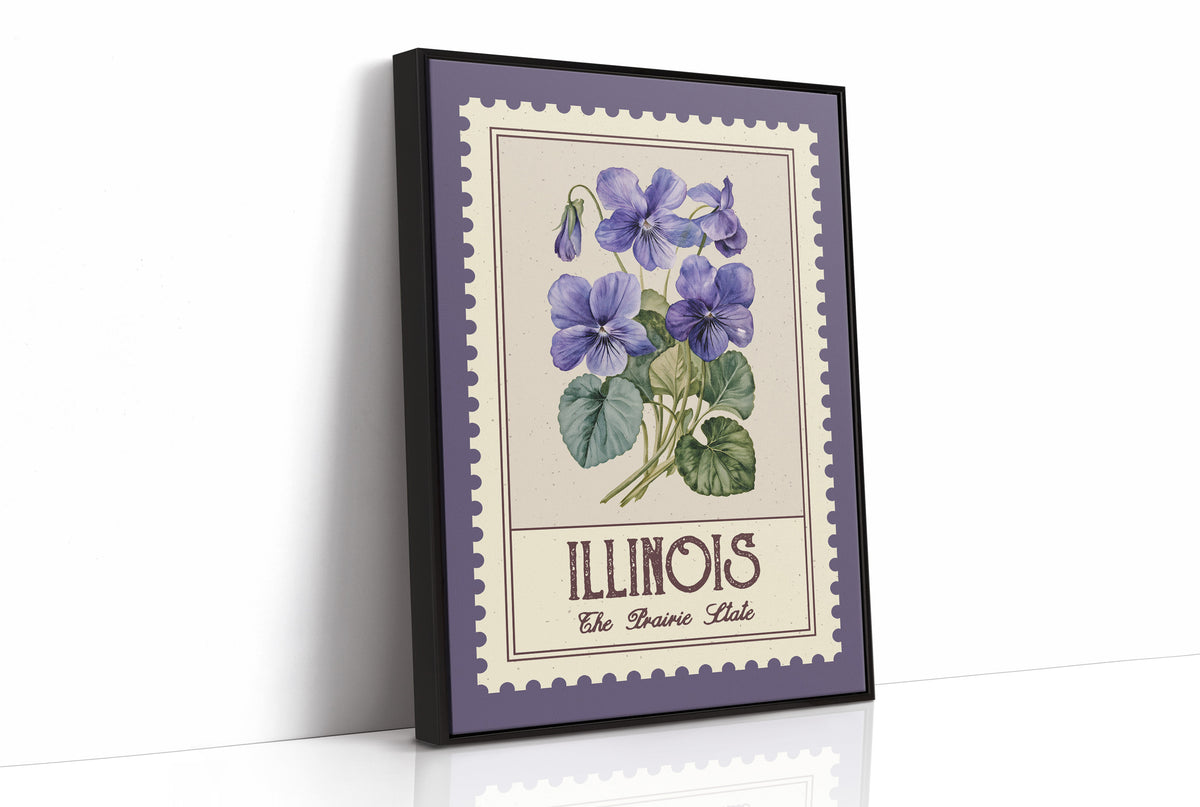 Illinois Violet Watercolor Stamp