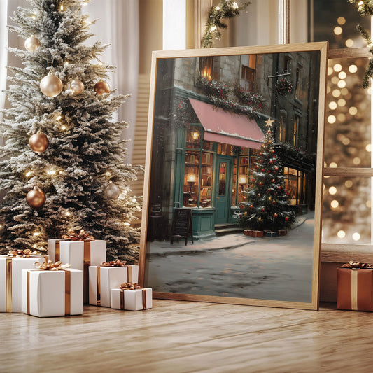 December Snow Lights The Bookshop