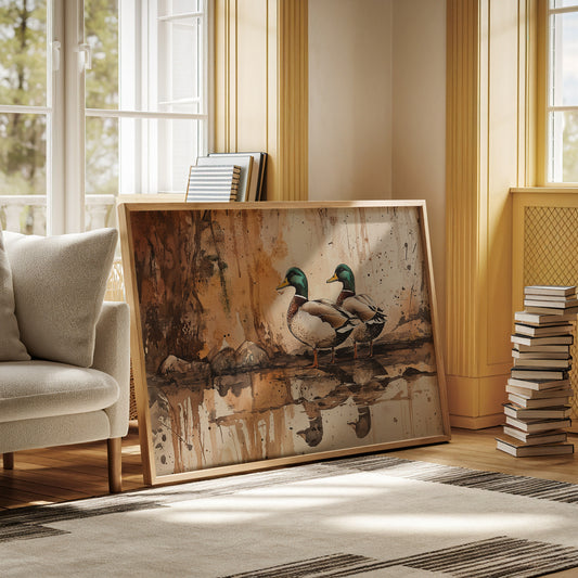Autumn Pond Companions Stand Watch