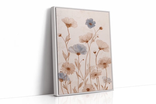 Wildflowers Bloom Against Weathered Wood