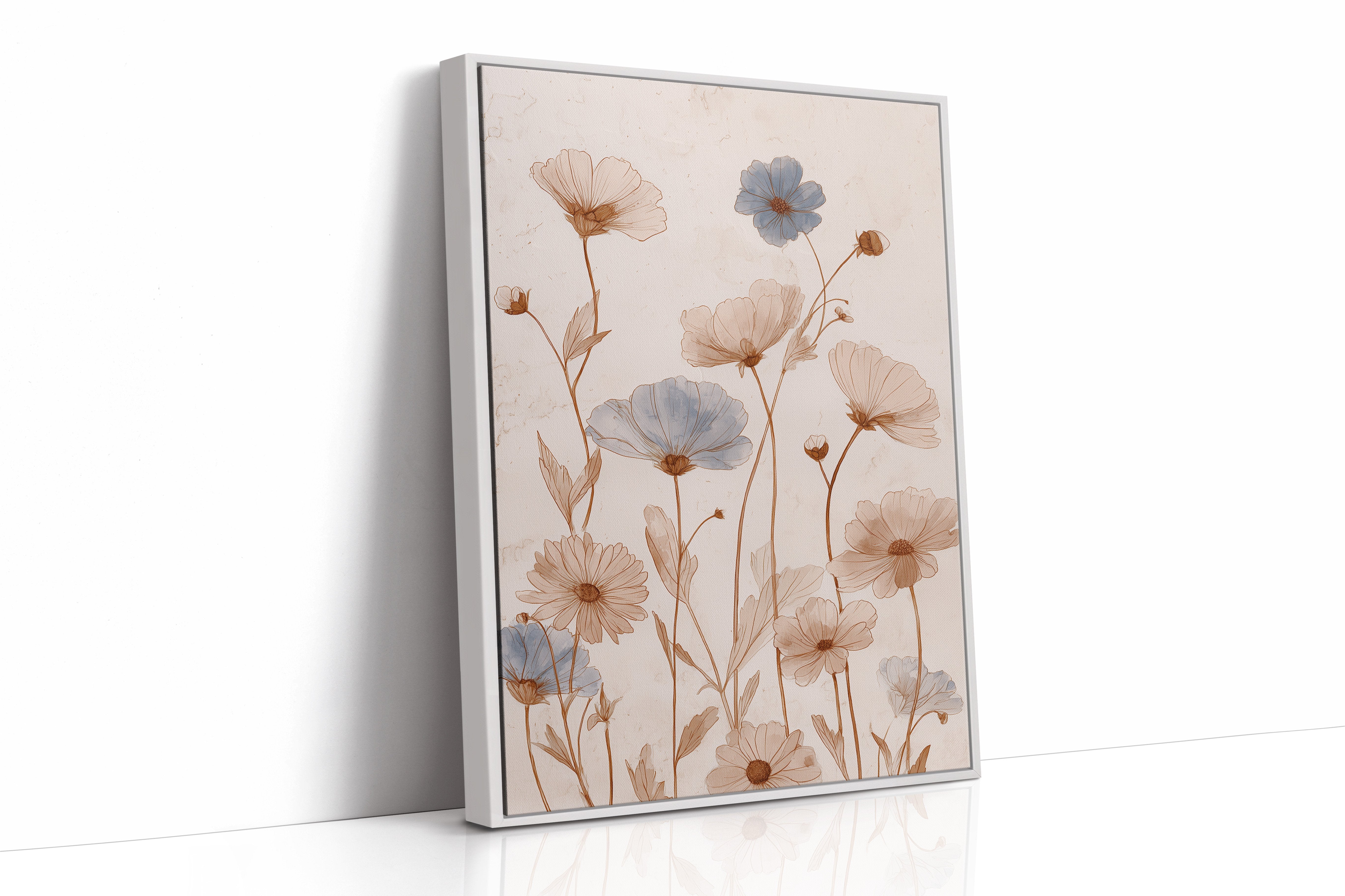 Wildflowers Bloom Against Weathered Wood