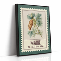 Maine White Pine Cone Watercolor Stamp