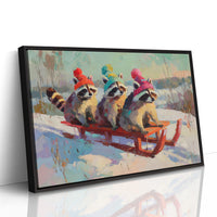 Winter Ride with Bright Hats