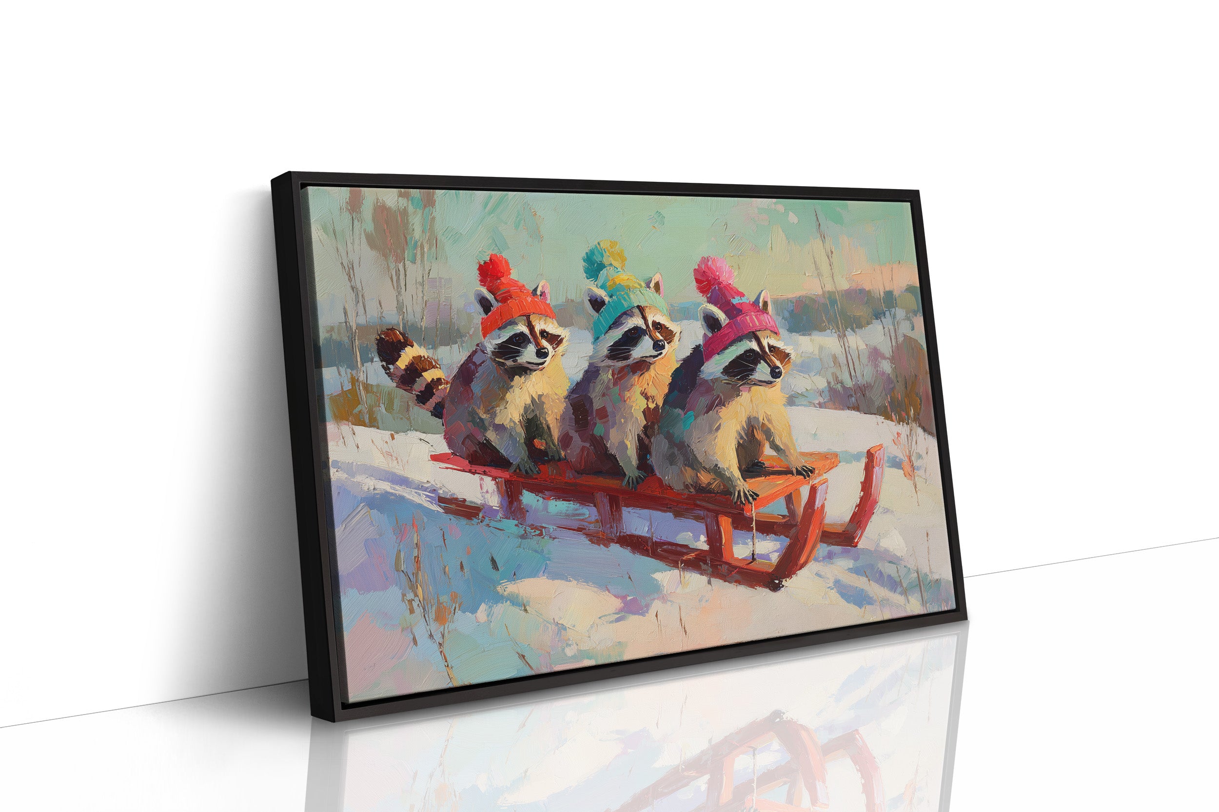 Winter Ride with Bright Hats