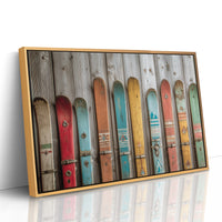 Colors Rest Against Weathered Wood