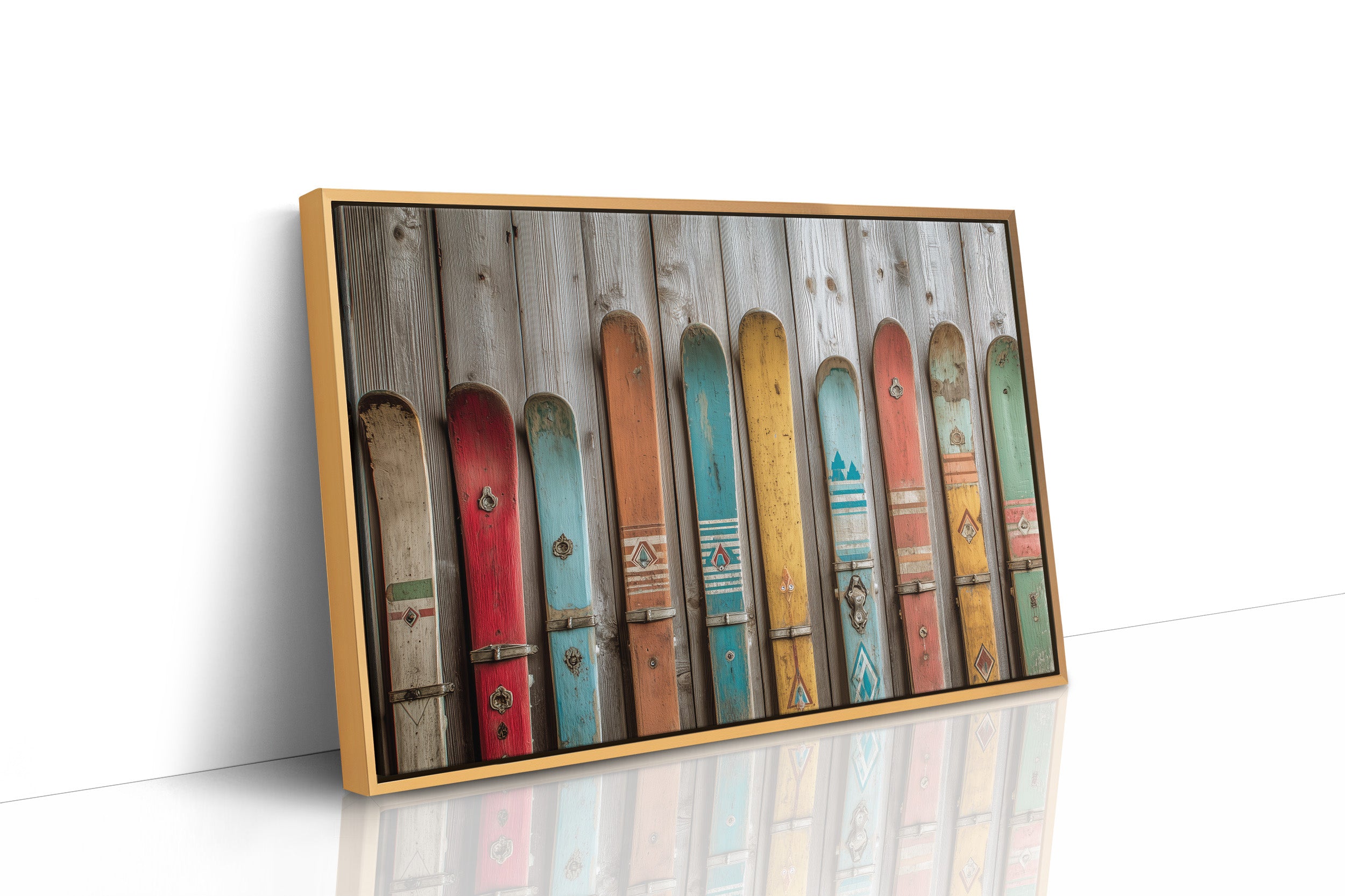 Colors Rest Against Weathered Wood