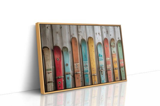 Colors Rest Against Weathered Wood