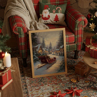 Sleigh Rests By Winter's Glowing Path