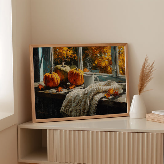 Pumpkins Rest On October's Windowsill