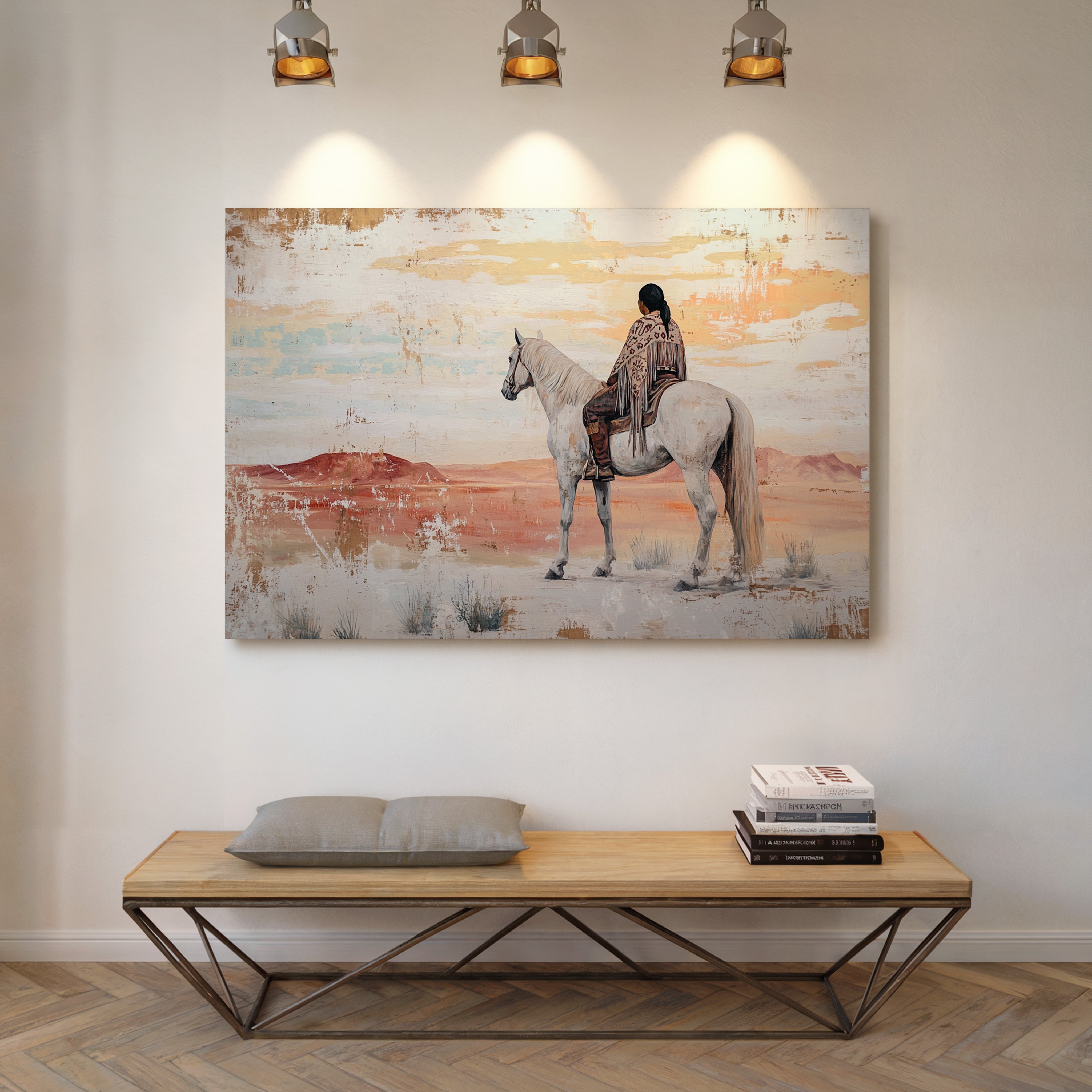 Desert Watcher on White Horse