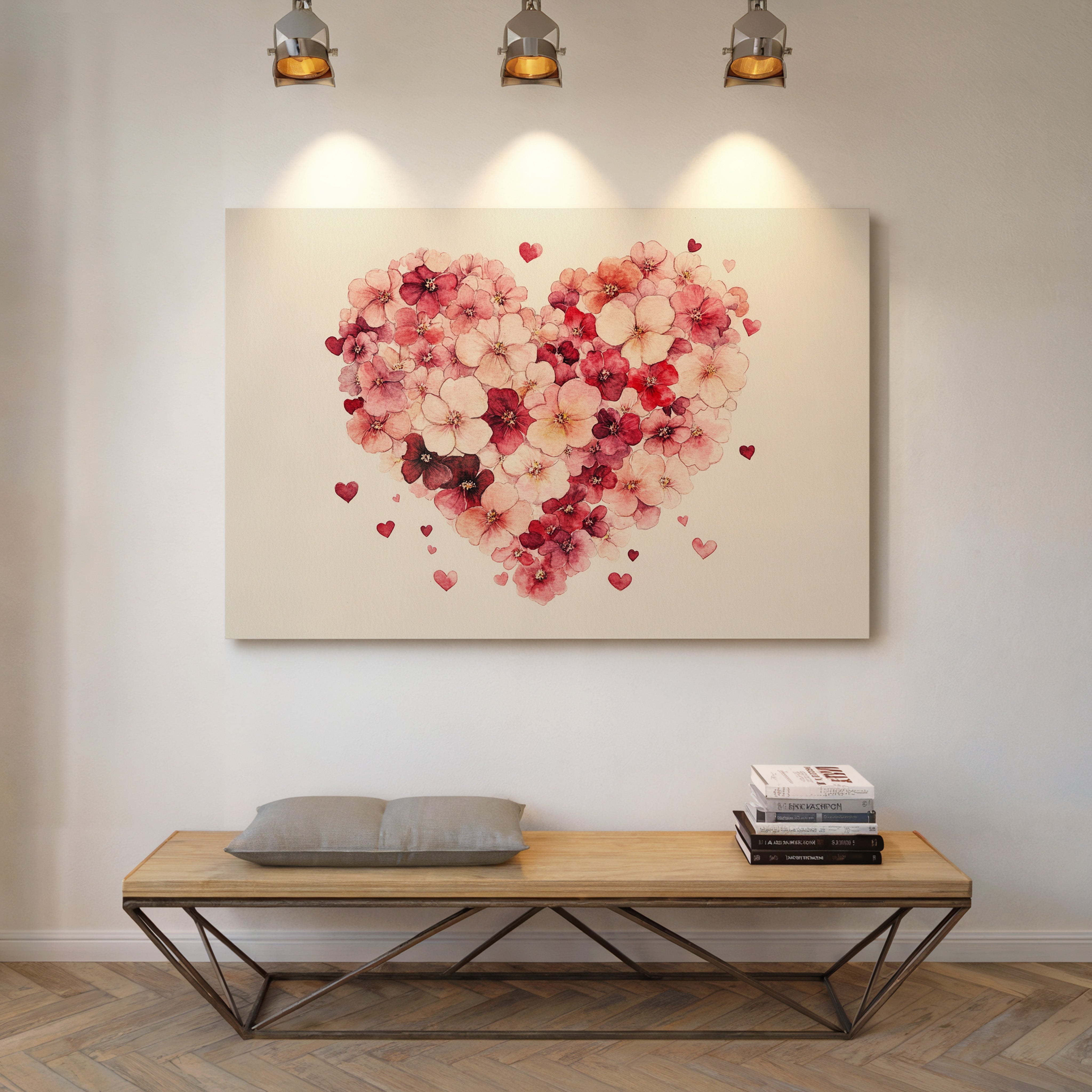 Love Blooms In Watercolor Hearts