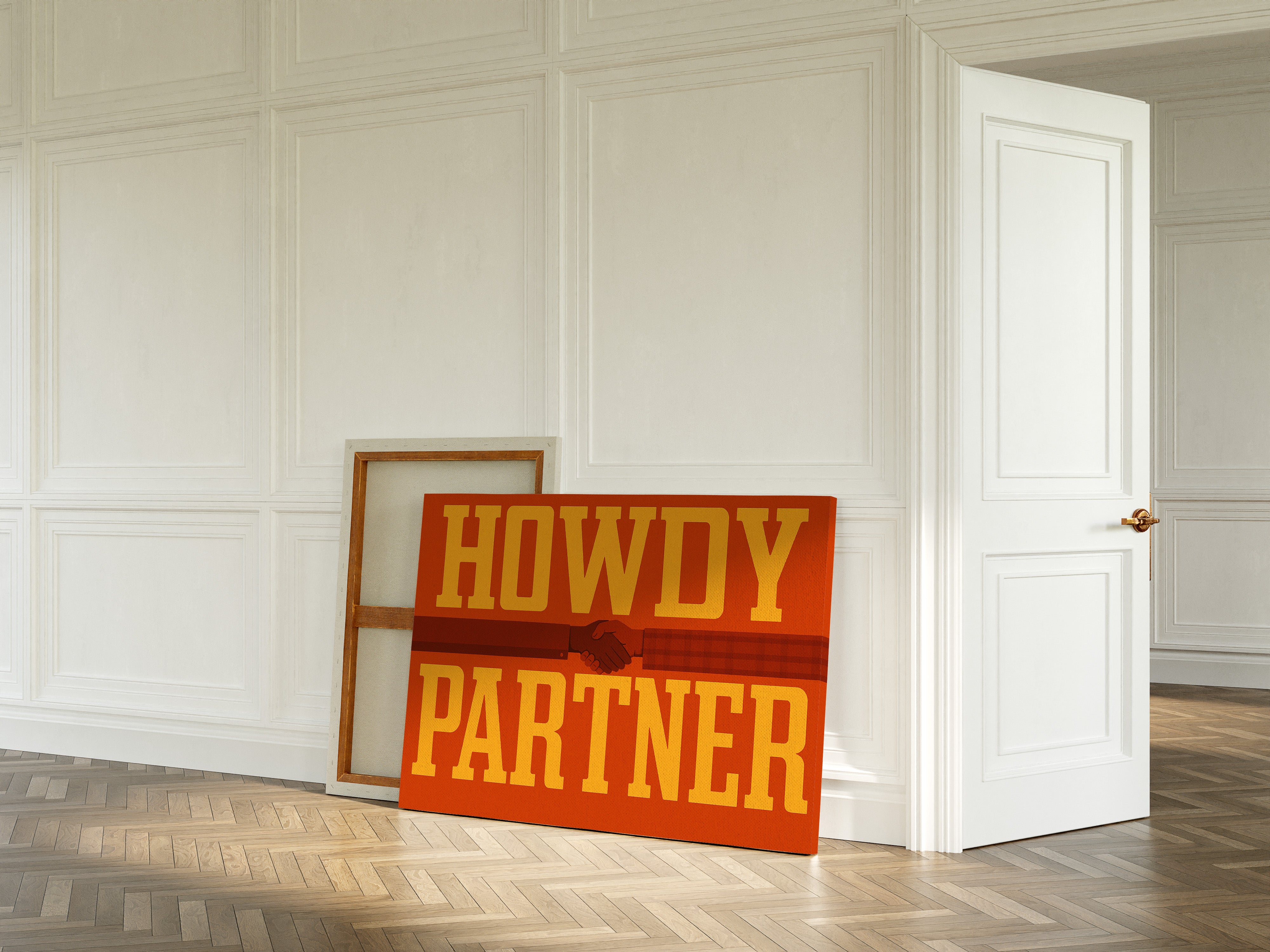 Howdy Partner Western Handshake Greeting
