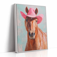 Pink Cowgirl Rides At Dawn