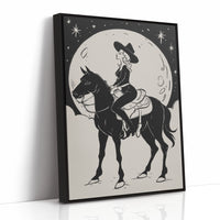 Moonlit Cowgirl Rides Among Stars
