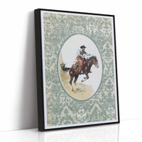 Sage Damask Frames Wild Bronco