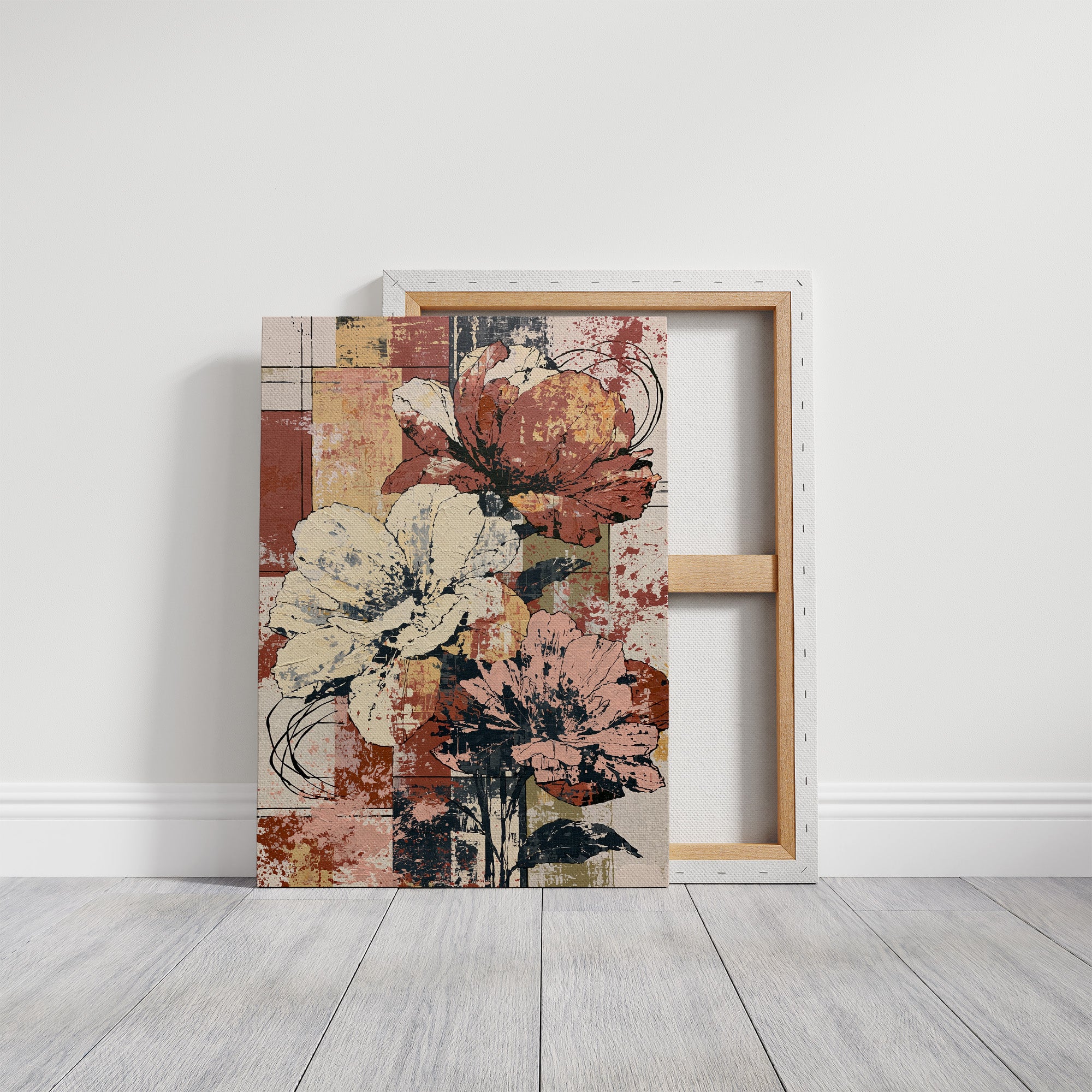 Blooms in Color Block & Splatter