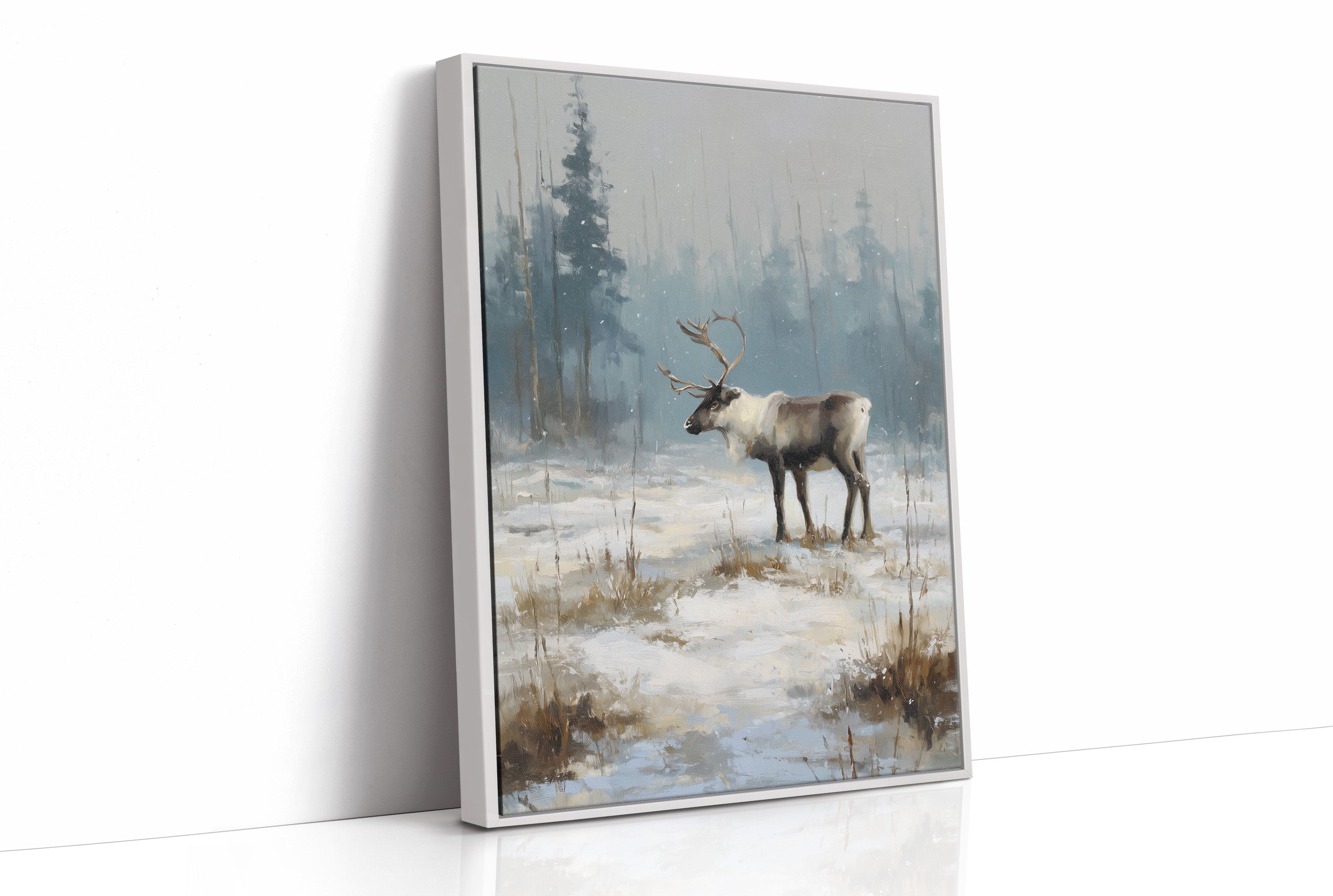 Silent Hooves Through Falling Snow