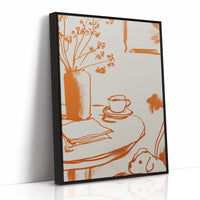Tangerine Morning: Coffee and Wildflowers