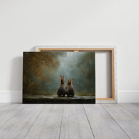 Quiet Companions In Misty Forest