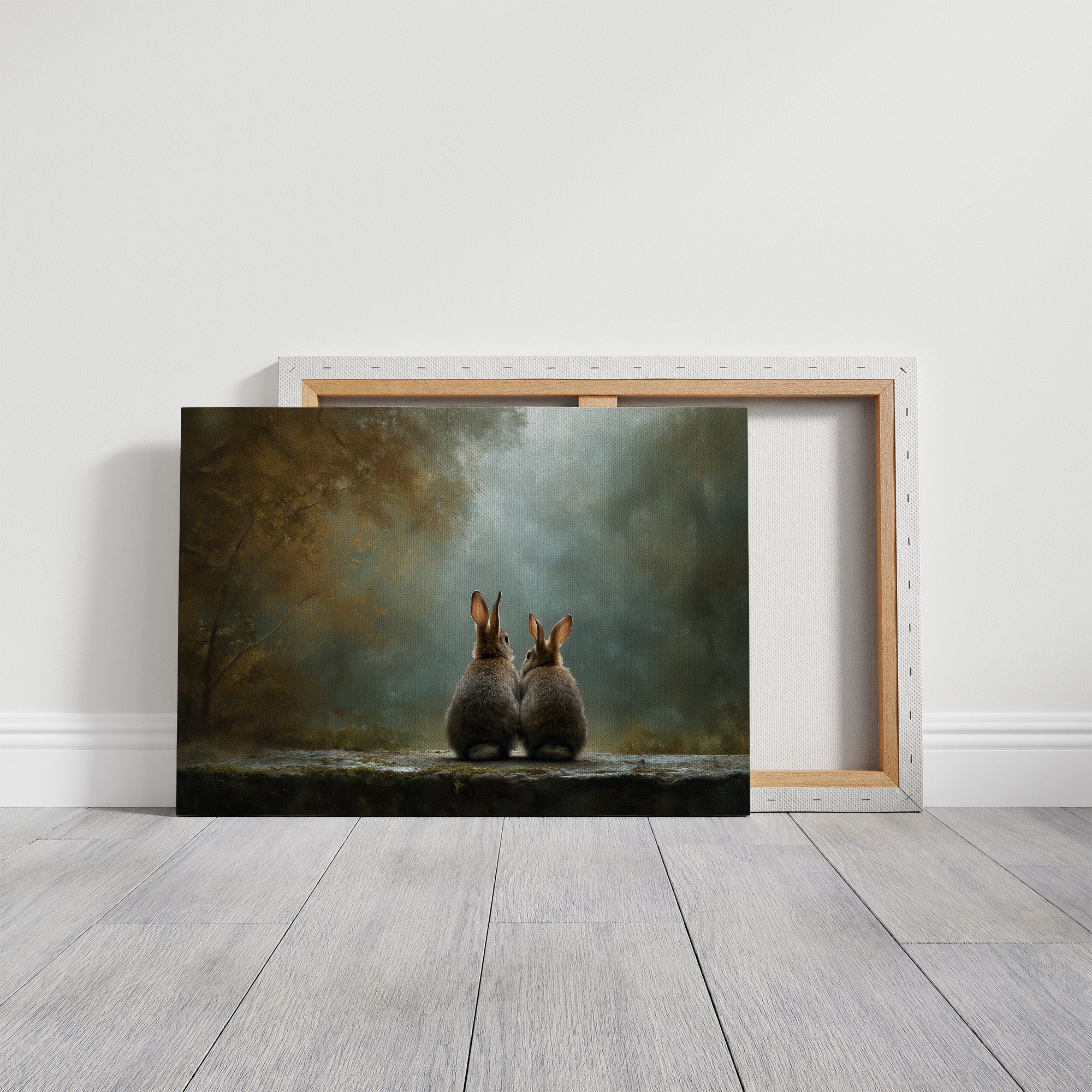 Quiet Companions In Misty Forest