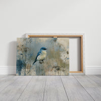 Bluebird Among Winter Grasses
