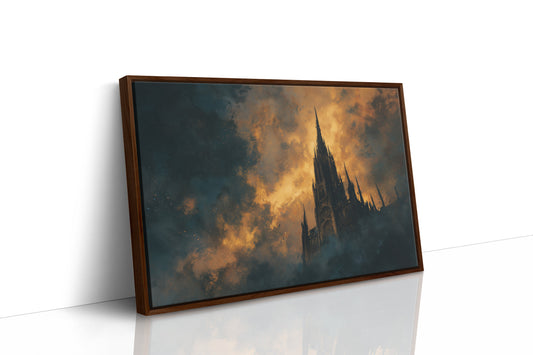 Cathedral Rises Through Amber Sky