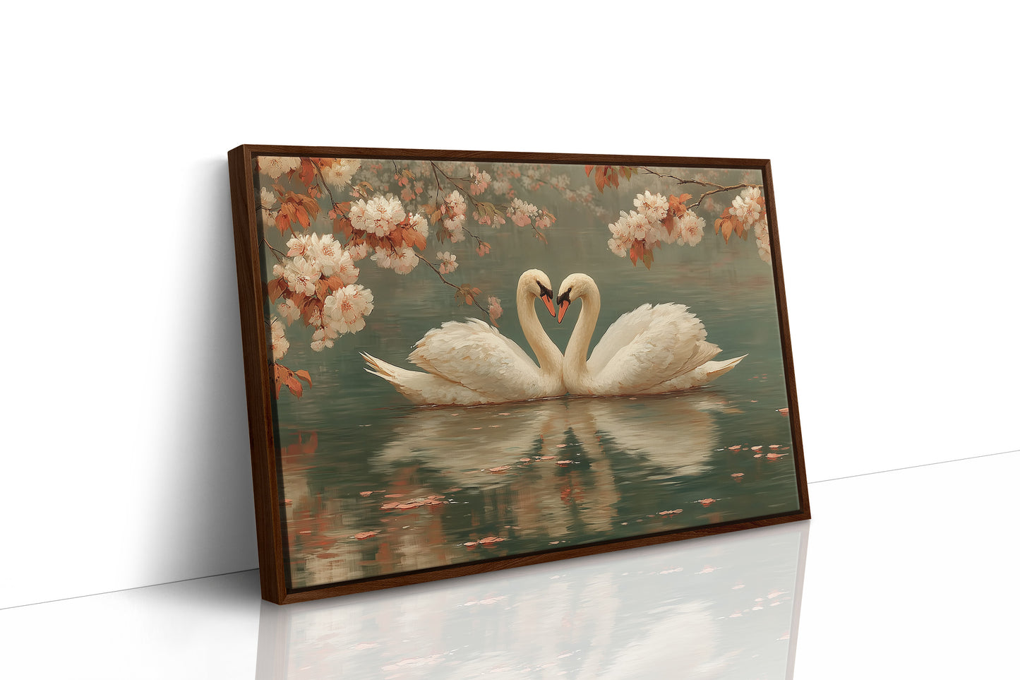 Swans Dance Under Cherry Blossoms