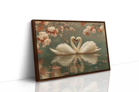 Swans Dance Under Cherry Blossoms