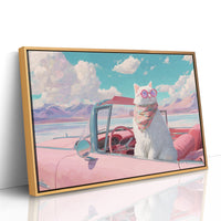 Desert Drive With Pink Skies